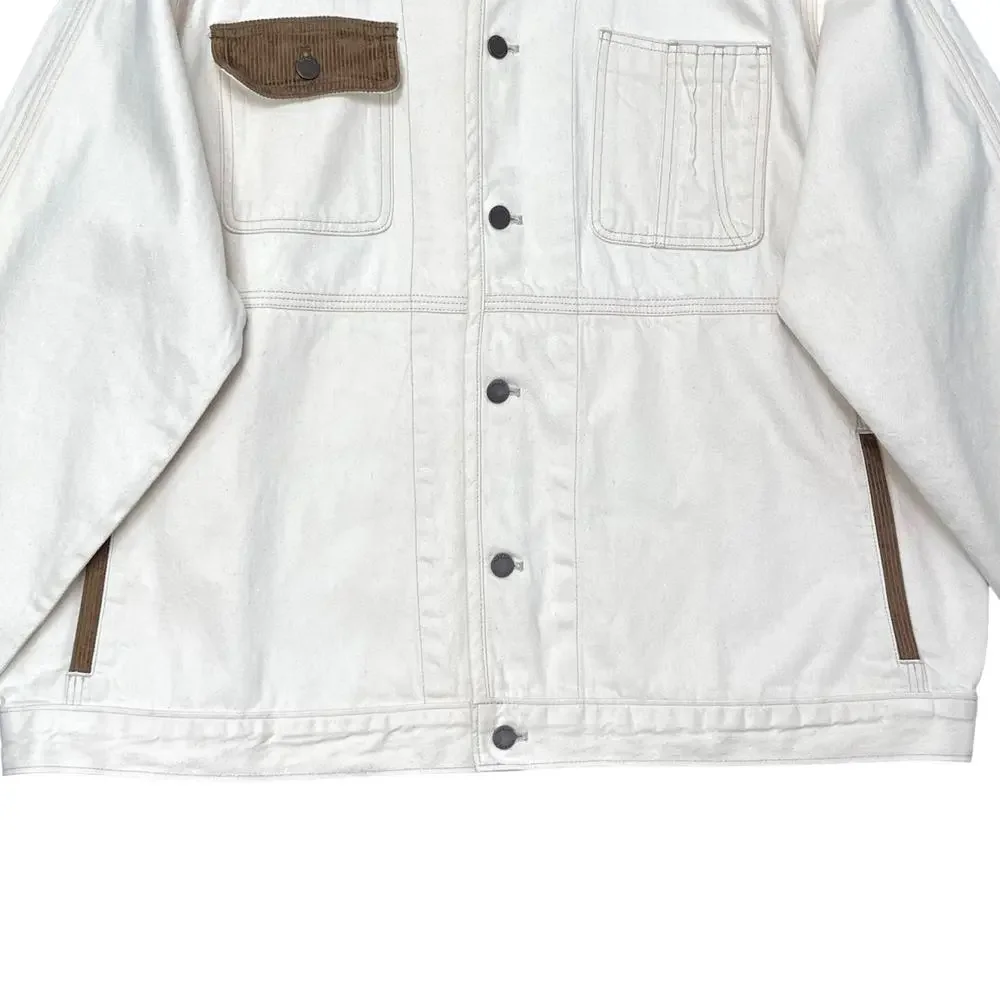 Banana Republic Heritage Denim Chore Coat Mens XXL Corduroy Trim Jean Jacket